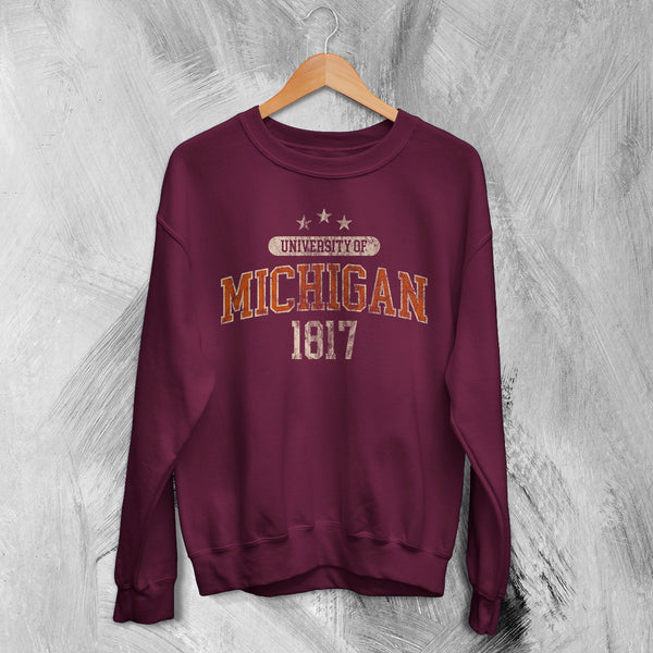 University of Michigan Sweatshirt Michigan University Shirt National Universities