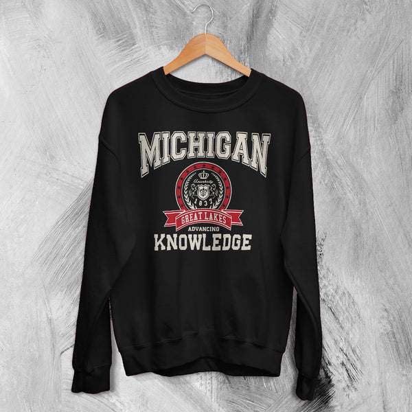 University of Michigan Sweatshirt Great Lakes Shirt Knowledge Michigan University
