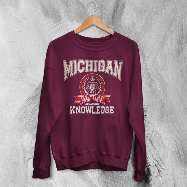 University of Michigan Sweatshirt Great Lakes Shirt Knowledge Michigan University