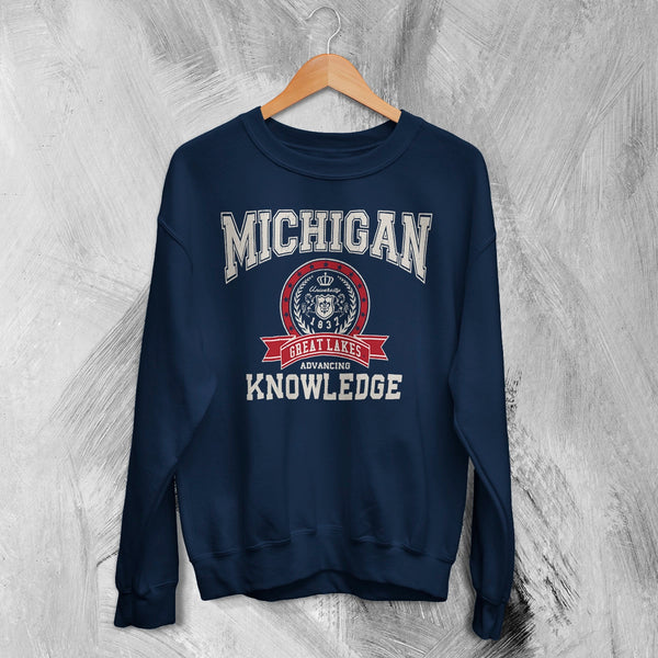 University of Michigan Sweatshirt Great Lakes Shirt Knowledge Michigan University