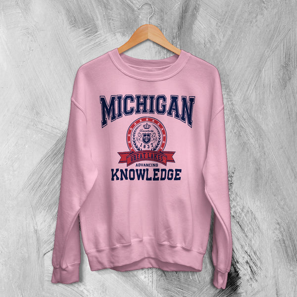 University of Michigan Sweatshirt Great Lakes Shirt Knowledge Michigan University