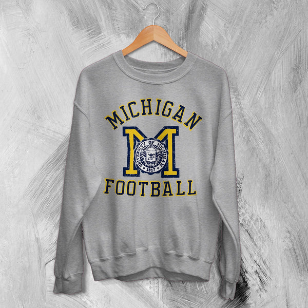 MICHIGAN University Sweatshirt Football Logo Shirt Michigan Football Merch