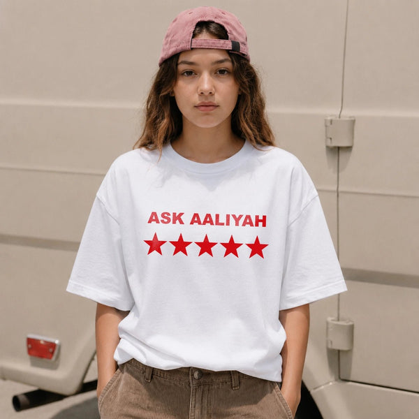 Aaliyah T-Shirt Ask Aaliyah Bootleg Shirt Queen of Urban Pop Merch Hip Hop Tee - White - WorldWideShirt