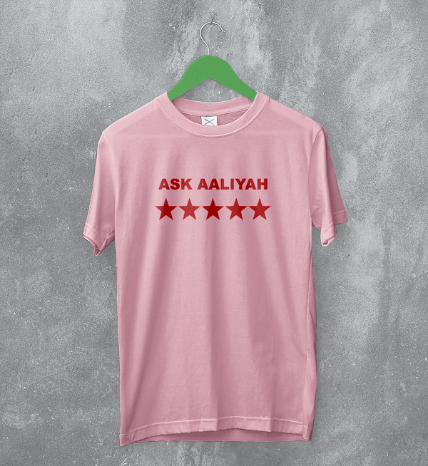 Aaliyah T-Shirt Ask Aaliyah Bootleg Shirt Queen of Urban Pop Merch Hip Hop Tee - Light Pink - WorldWideShirt