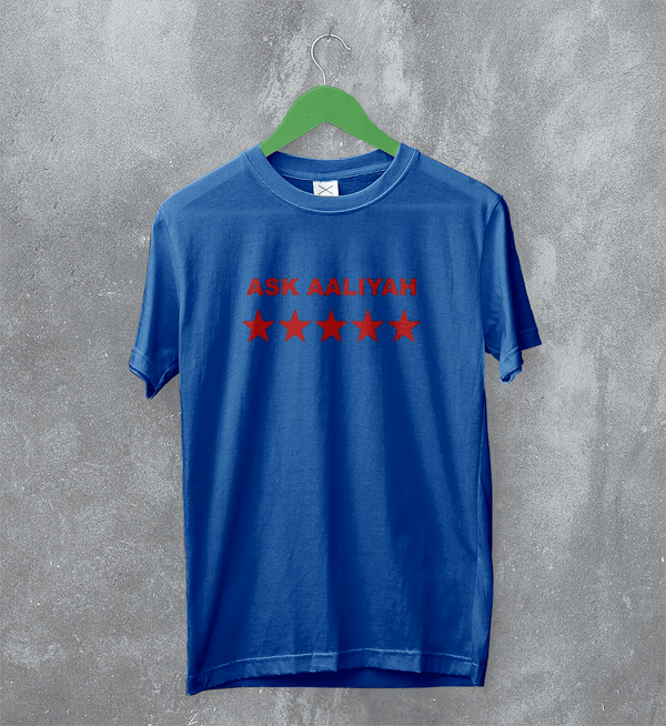 Aaliyah T-Shirt Ask Aaliyah Bootleg Shirt Queen of Urban Pop Merch Hip Hop Tee - Royal Blue - WorldWideShirt