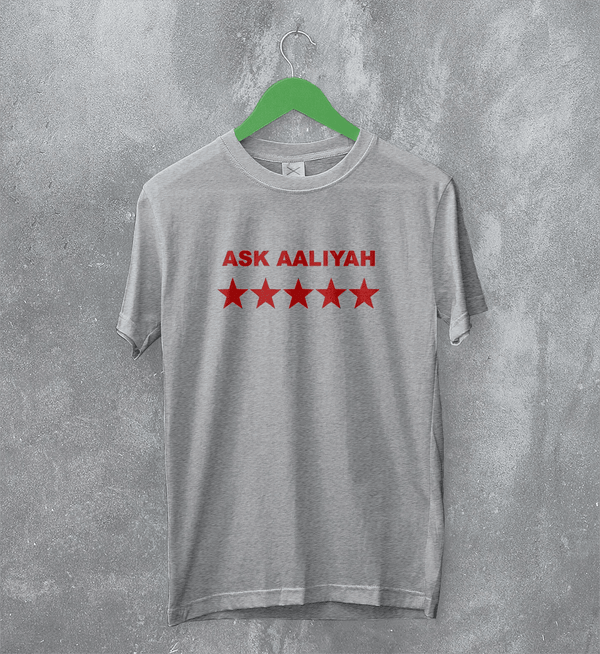 Aaliyah T-Shirt Ask Aaliyah Bootleg Shirt Queen of Urban Pop Merch Hip Hop Tee - Sport Grey - WorldWideShirt