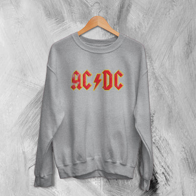 ACDC Logo Sweatshirt Blues Rock AC/DC Sweater Rock Band Music Merch - WorldWideShirt