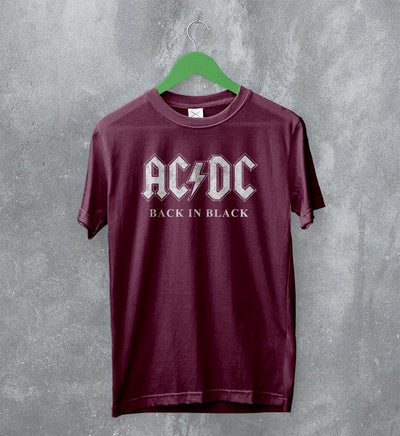 ACDC Logo T-Shirt Back in Black AC/DC Shirt Rock Band Merch - WorldWideShirt