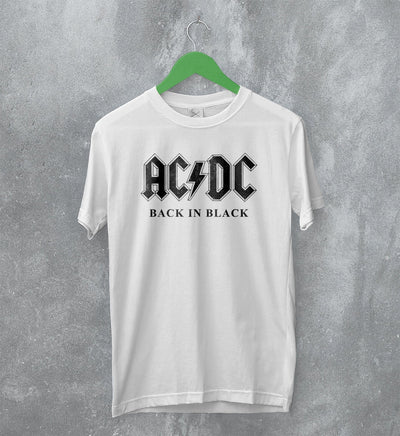 ACDC Logo T-Shirt Back in Black AC/DC Shirt Rock Band Merch - WorldWideShirt