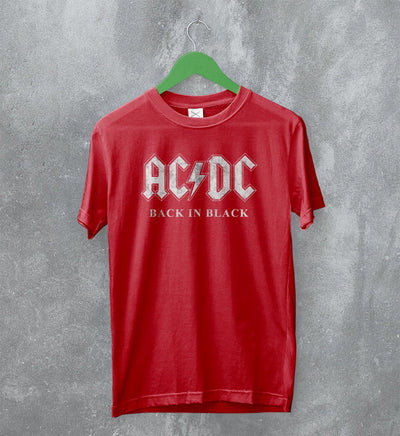 ACDC Logo T-Shirt Back in Black AC/DC Shirt Rock Band Merch - WorldWideShirt