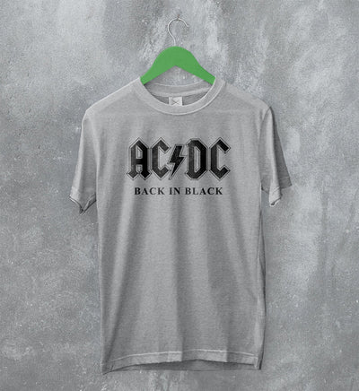 ACDC Logo T-Shirt Back in Black AC/DC Shirt Rock Band Merch - WorldWideShirt