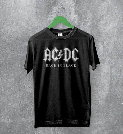 ACDC Logo T-Shirt Back in Black AC/DC Shirt Rock Band Merch - WorldWideShirt