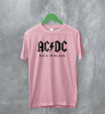 ACDC Logo T-Shirt Back in Black AC/DC Shirt Rock Band Merch - WorldWideShirt