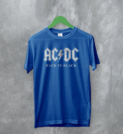 ACDC Logo T-Shirt Back in Black AC/DC Shirt Rock Band Merch - WorldWideShirt