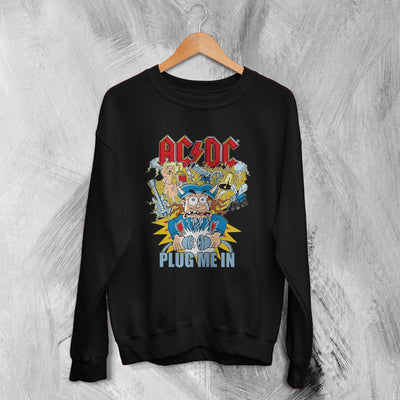 AC/DC Sweatshirt Plug Me In ACDC Sweater Heavy Metal Music Merch - WorldWideShirt