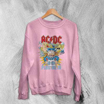 AC/DC Sweatshirt Plug Me In ACDC Sweater Heavy Metal Music Merch - WorldWideShirt