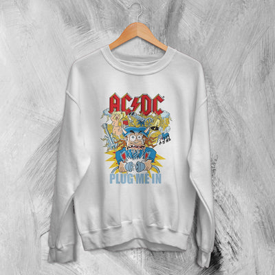 AC/DC Sweatshirt Plug Me In ACDC Sweater Heavy Metal Music Merch - WorldWideShirt