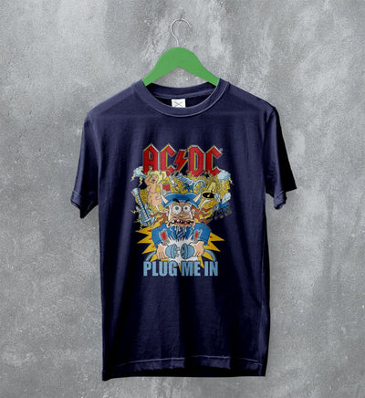 AC/DC T-Shirt Plug Me In ACDC Shirt Heavy Metal Music Merch - WorldWideShirt