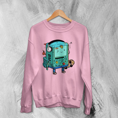 Adventure Time Sweatshirt Cartoon BMO Sweater Animated Character - WorldWideShirt