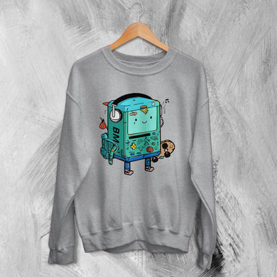 Adventure Time Sweatshirt Cartoon BMO Sweater Animated Character - WorldWideShirt