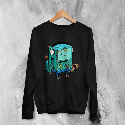 Adventure Time Sweatshirt Cartoon BMO Sweater Animated Character - WorldWideShirt