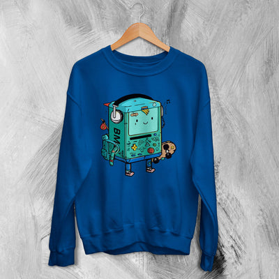 Adventure Time Sweatshirt Cartoon BMO Sweater Animated Character - WorldWideShirt