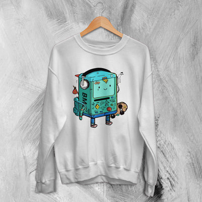 Adventure Time Sweatshirt Cartoon BMO Sweater Animated Character - WorldWideShirt