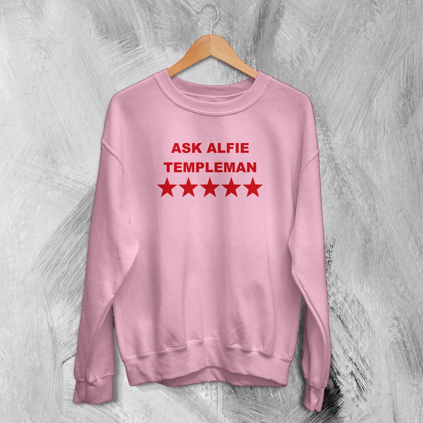 Alfie Templeman Sweatshirt Ask Alfie Templeman Fan Shirt Vintage Music Crewneck - Light Pink - WorldWideShirt