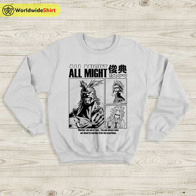 All Might Aesthetic Sweatshirt Boku No Academia Shirt BNHA Merch - WorldWideShirt