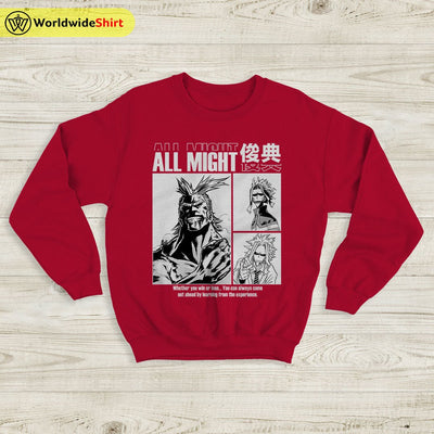 All Might Aesthetic Sweatshirt Boku No Academia Shirt BNHA Merch - WorldWideShirt