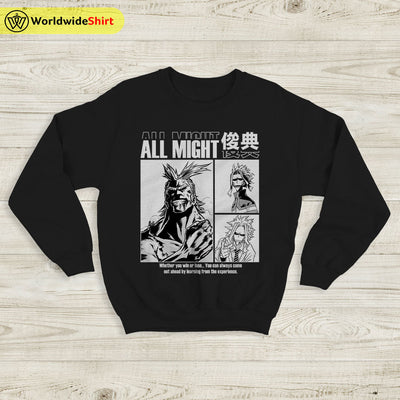 All Might Aesthetic Sweatshirt Boku No Academia Shirt BNHA Merch - WorldWideShirt