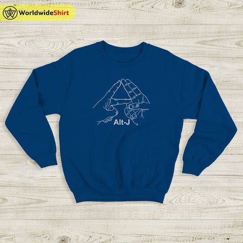 alt-J Hand Sign Sweatshirt alt-J Shirt Classic Rock Music - WorldWideShirt