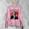 American Psycho Sweatshirt Patrick Bateman Holding Axe Shirt Psycho Movie Crewneck - Light Pink - WorldWideShirt