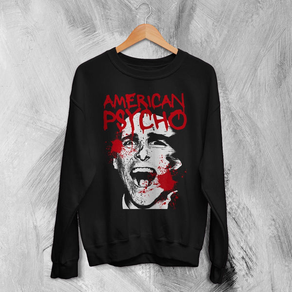 American Psycho Sweatshirt Patrick Bateman Psychopathic Ego Shirt Psycho Movie Crewneck - Black - WorldWideShirt