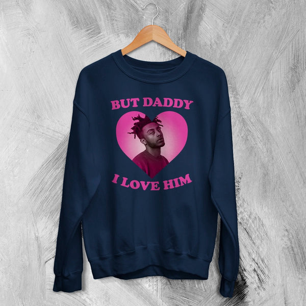 Amine Lover Sweatshirt Rapper Love Amine Shirt Rap Music Crewneck - Navy Blue - WorldWideShirt