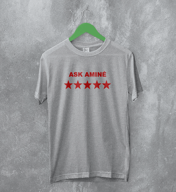 Amine T-Shirt Rapper Ask Amine Shirt Rap Music Tee Hip Hop Streetwear - Sport Grey - WorldWideShirt