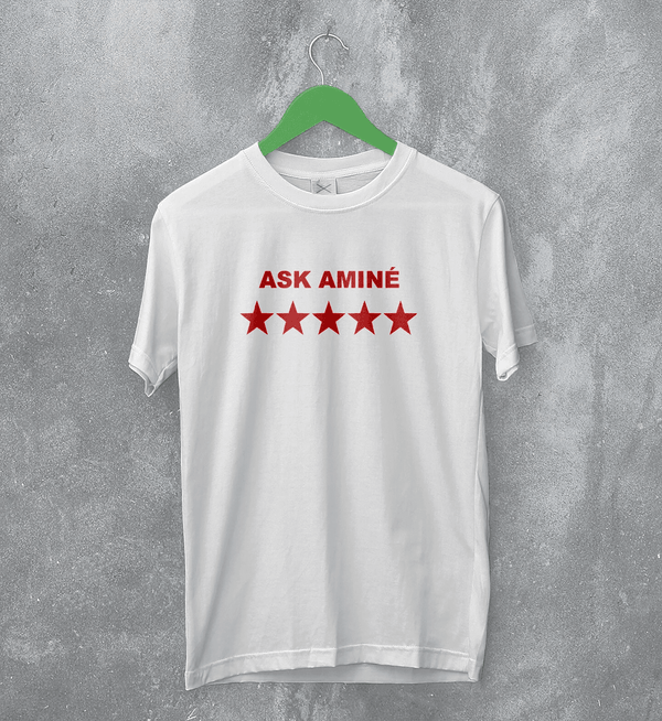 Amine T-Shirt Rapper Ask Amine Shirt Rap Music Tee Hip Hop Streetwear - White - WorldWideShirt