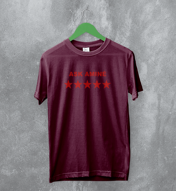 Amine T-Shirt Rapper Ask Amine Shirt Rap Music Tee Hip Hop Streetwear - Red Maroon - WorldWideShirt