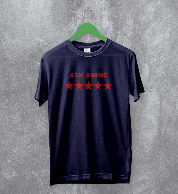 Amine T-Shirt Rapper Ask Amine Shirt Rap Music Tee Hip Hop Streetwear - Navy Blue - WorldWideShirt