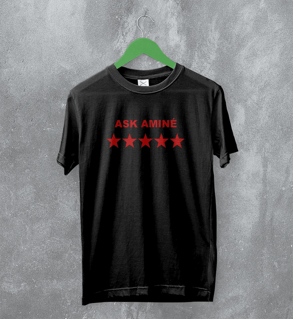 Amine T-Shirt Rapper Ask Amine Shirt Rap Music Tee Hip Hop Streetwear - Black - WorldWideShirt