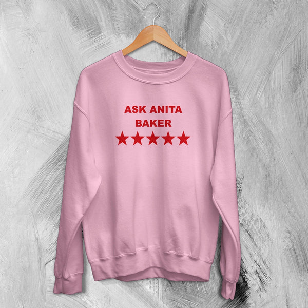 Anita Baker Sweatshirt Jazz Ask Anita Baker Shirt Female American Music Crewneck - Light Pink - WorldWideShirt