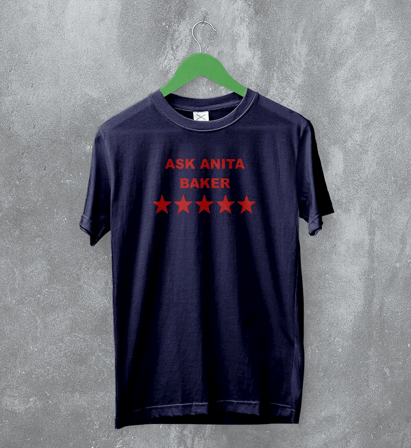 Anita Baker T-Shirt Jazz Ask Anita Baker Shirt Female American Music Tee - Navy Blue - WorldWideShirt