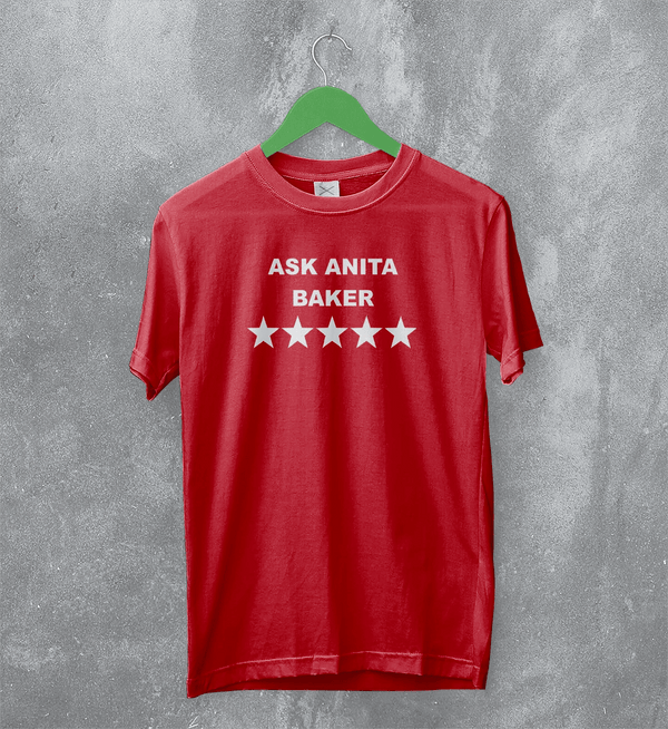 Anita Baker T-Shirt Jazz Ask Anita Baker Shirt Female American Music Tee - Red - WorldWideShirt