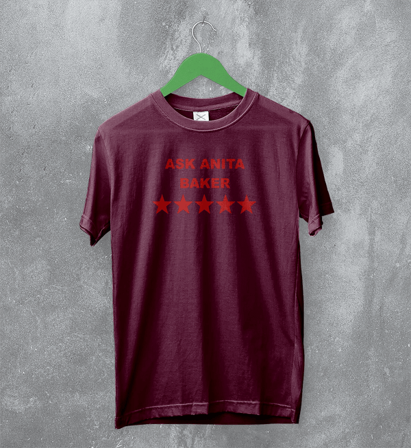 Anita Baker T-Shirt Jazz Ask Anita Baker Shirt Female American Music Tee - Red Maroon - WorldWideShirt