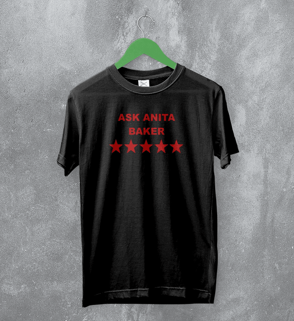 Anita Baker T-Shirt Jazz Ask Anita Baker Shirt Female American Music Tee - Black - WorldWideShirt