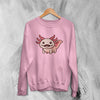 Axolotl Sweatshirt Animal Cartoon Sweater Cute Illustration Pet Lover - WorldWideShirt