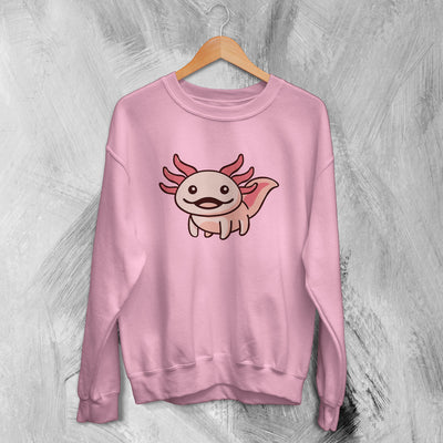 Axolotl Sweatshirt Animal Cartoon Sweater Cute Illustration Pet Lover - WorldWideShirt