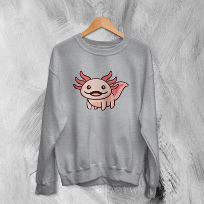 Axolotl Sweatshirt Animal Cartoon Sweater Cute Illustration Pet Lover - WorldWideShirt