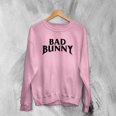 Bad Bunny Logo Sweatshirt Bad Bunny Rapper Sweater Rap Merch - WorldWideShirt