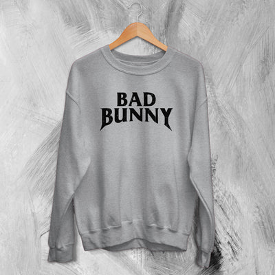 Bad Bunny Logo Sweatshirt Bad Bunny Rapper Sweater Rap Merch - WorldWideShirt